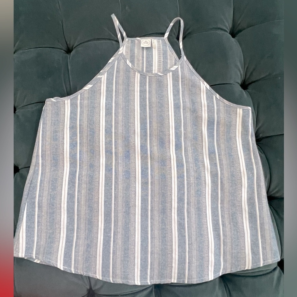 High scoop neck top